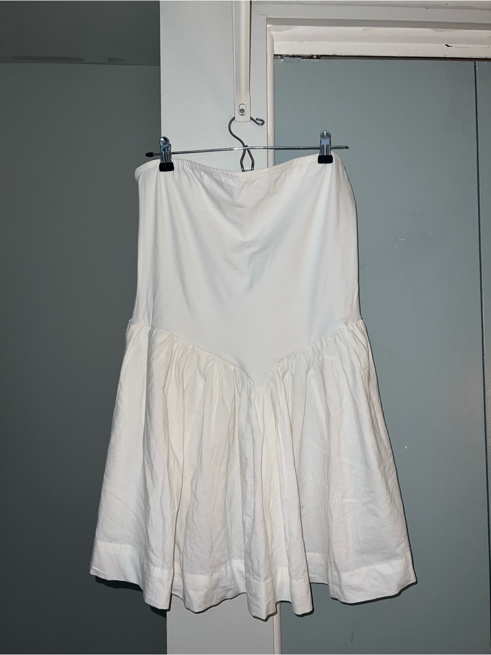 Free People White Strapless Flared Mini Sundress